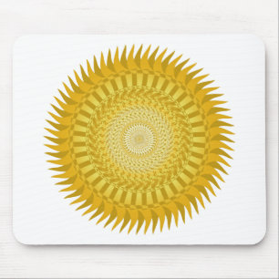 Sun Mandala in Yellow Mouse Mat