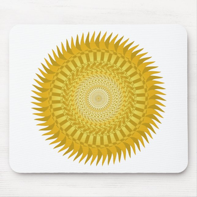 Sun Mandala in Yellow Mouse Mat (Front)