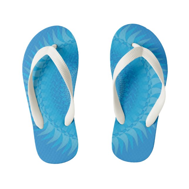 Sun Mandala Light blue Kid's Flip Flops (Footbed)