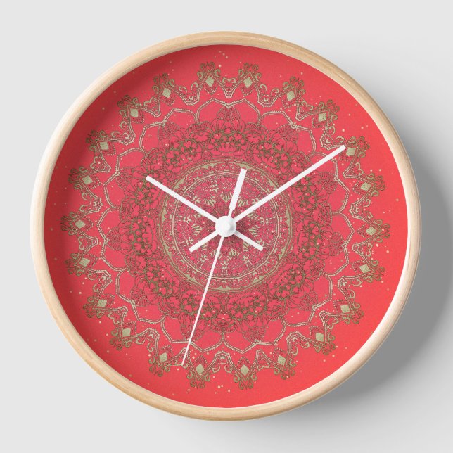 Sun Mandala - Wall Clock (Front)