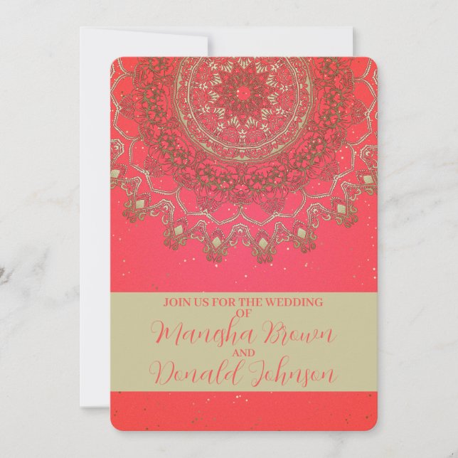 Sun Mandala - Wedding Invitation Card (Front)