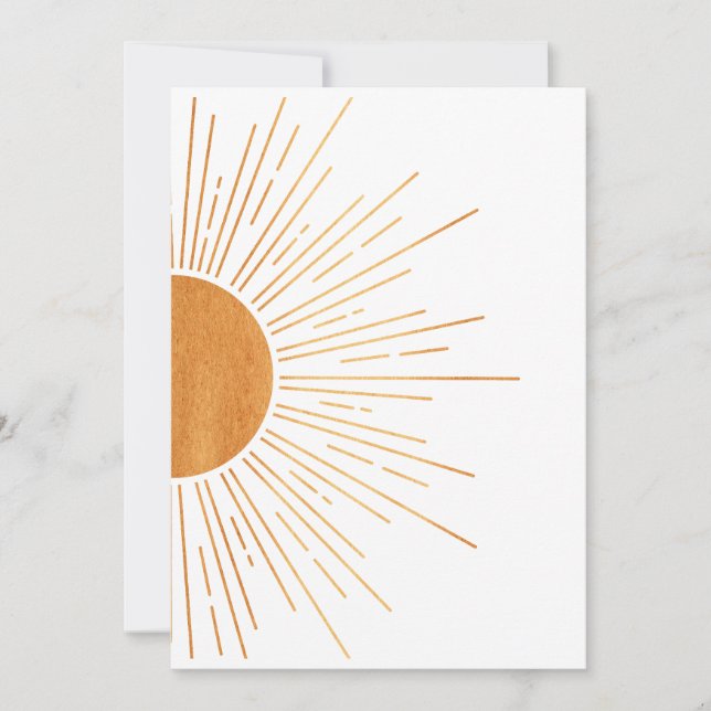 Sun Mid Century Modern Art Abstract Invitation (Front)