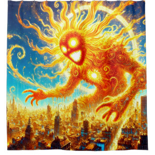 Sun Monster Shower Curtain
