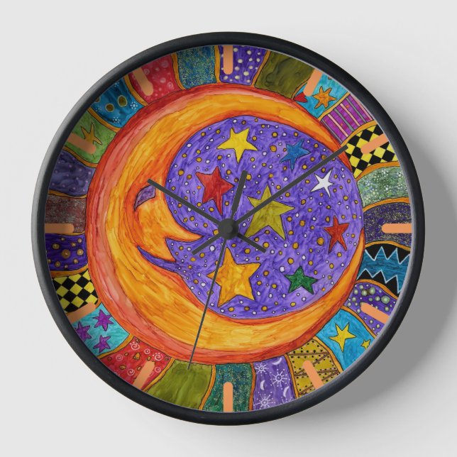   Sun, Moon and Stars Astronomy Clock (Front)