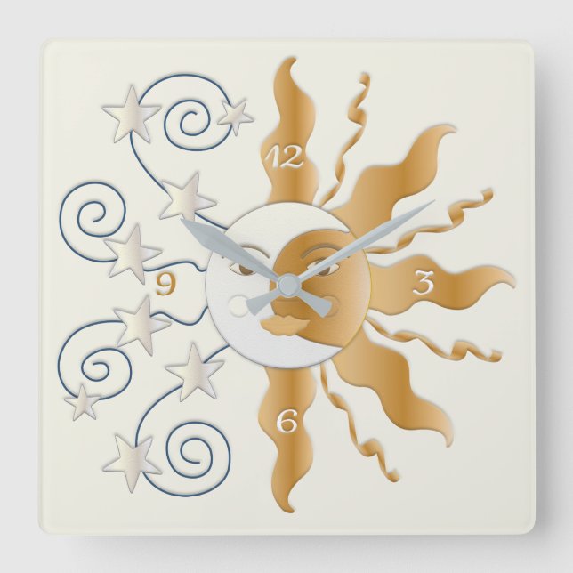 Sun Moon and Stars Clock (Front)