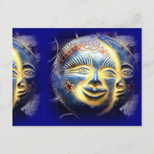 sun moon and stars postcard