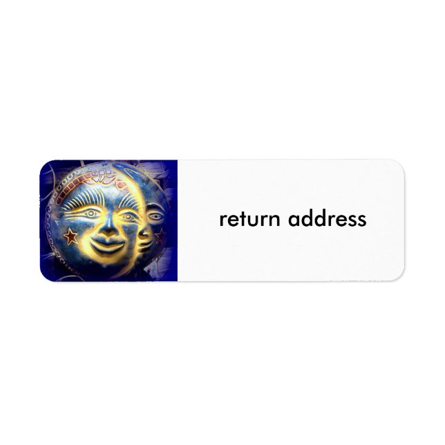 sun moon and stars return address label (Front)