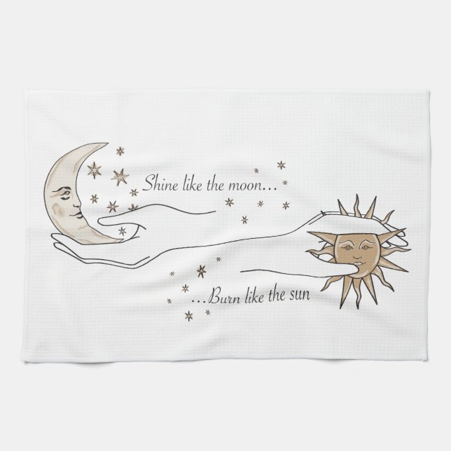 Sun, Moon and Stars Tea Towel (Horizontal)