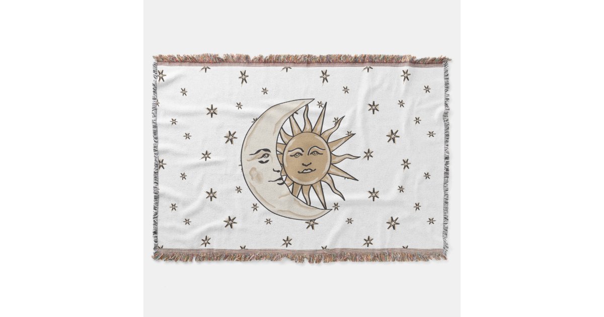 Sun, Moon and Stars Throw Blanket Zazzle.co.uk