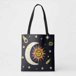 Sun Moon and Stars Tote Bag