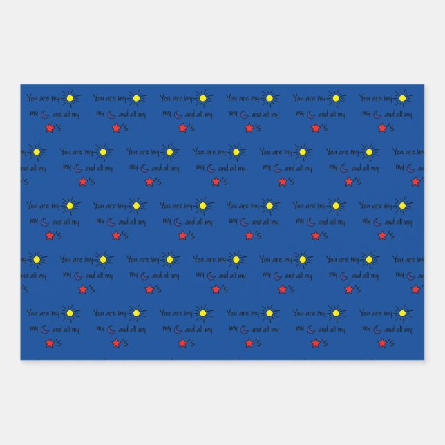 Sun-Moon-and-Stars- Wrapping Paper Sheet (Front)