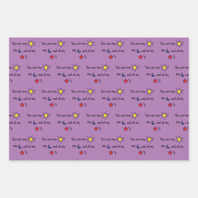 Sun-Moon-and-Stars- Wrapping Paper Sheet (Front)