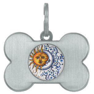 SUN MOON ART DESIGN PET NAME TAG