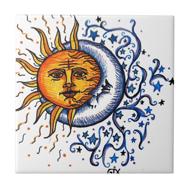 SUN MOON ART DESIGN TILE (Front)