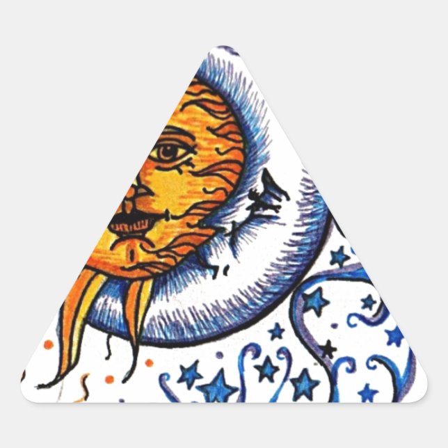 SUN MOON ART DESIGN TRIANGLE STICKER (Front)