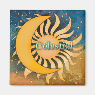 Sun Moon Celestial Stars Fun Inspirivity Magnet