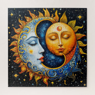 🌞 Sun Moon Jigsaw Puzzle Celestial Art Gift ✨