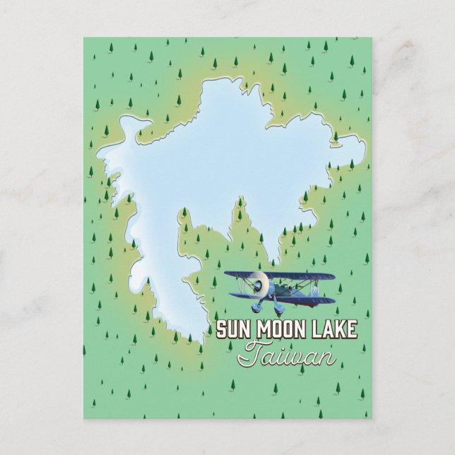 Sun Moon Lake Taiwan navigation map Postcard (Front)