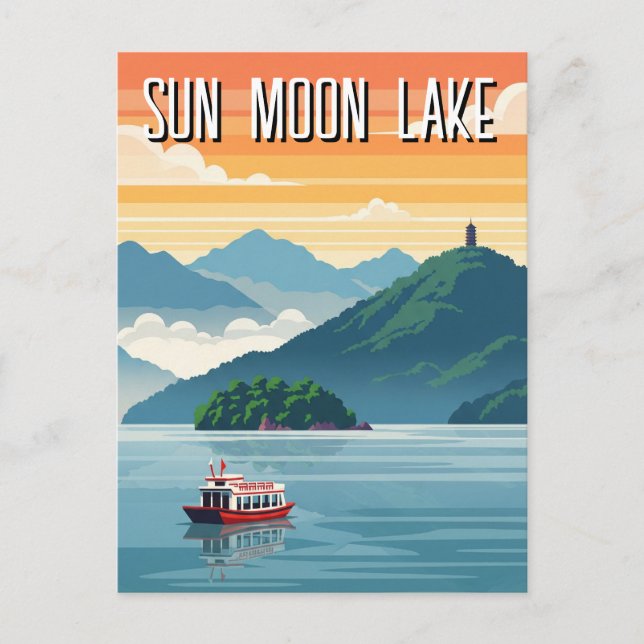 Sun Moon Lake Taiwan Sunrise Postcard (Front)