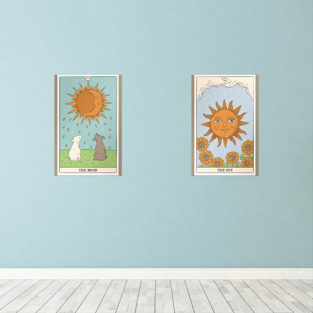 Sun & Moon Modern Tarot Illustrations (Wood Floor)