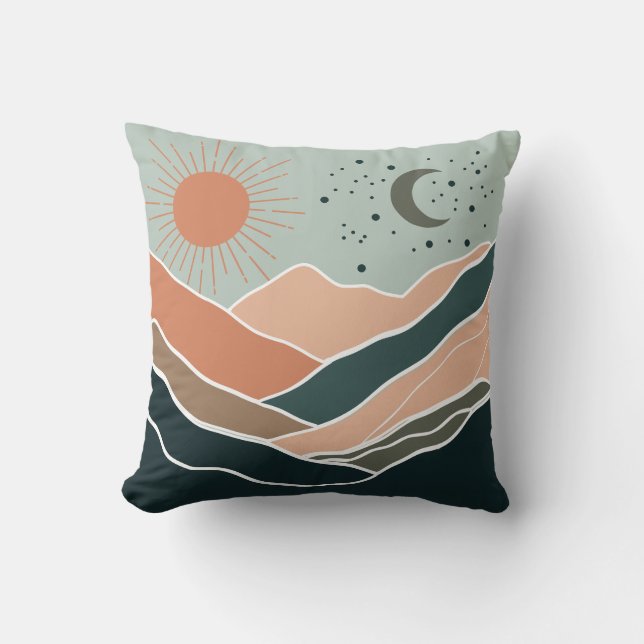 Sun & Moon Mountains Cushion (Front)