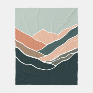 Sun & Moon Mountains Fleece Blanket