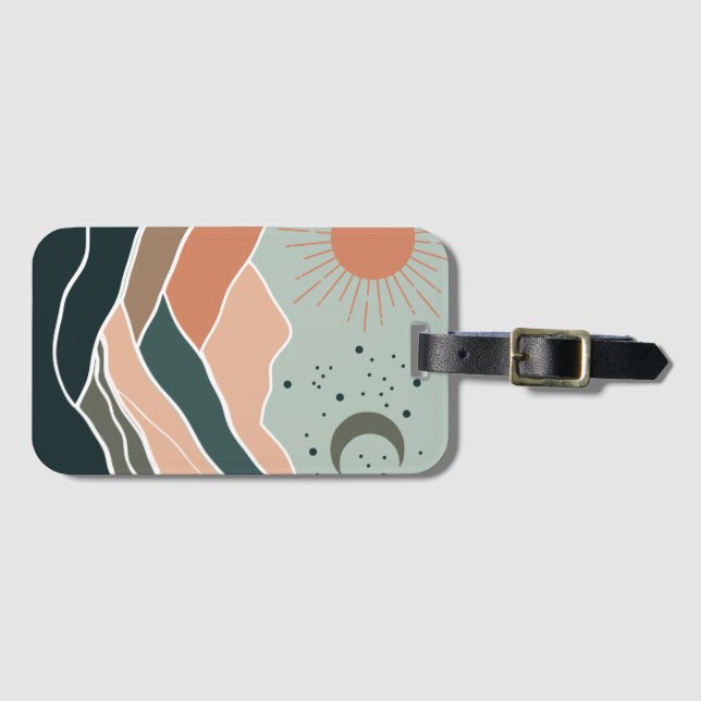 Sun & Moon Mountains Luggage Tag (Front Horizontal)