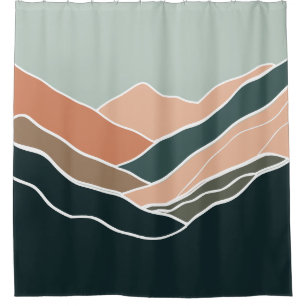 Sun & Moon Mountains Shower Curtain