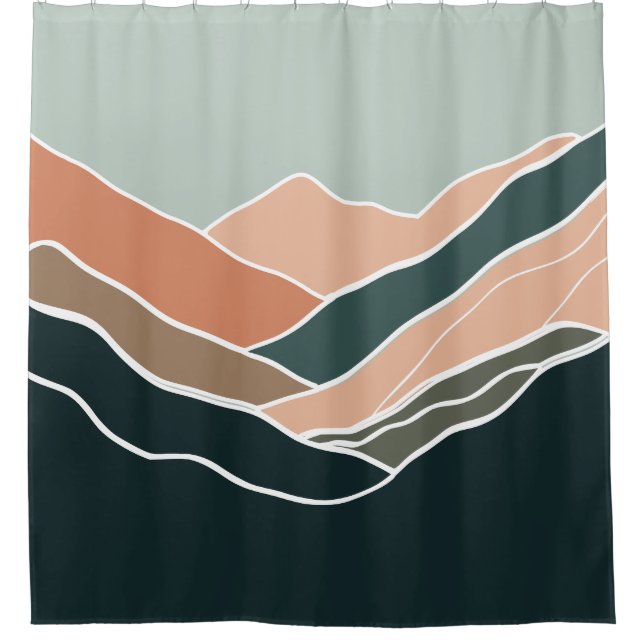 Sun & Moon Mountains Shower Curtain (Front)