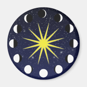 Sun, Moon Phases & Stars Magnet