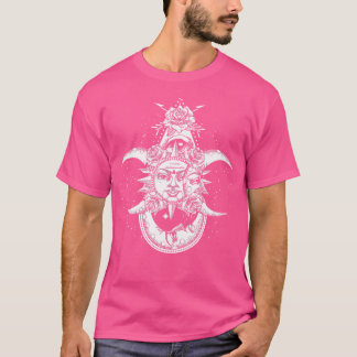 Sun Moon Roses Astrology Galaxy Space Astronomy T-Shirt