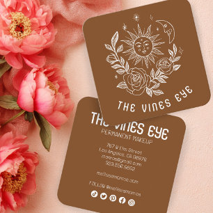 Sun Moon & Roses Magical Boho CUSTOM Social Media Square Business Card