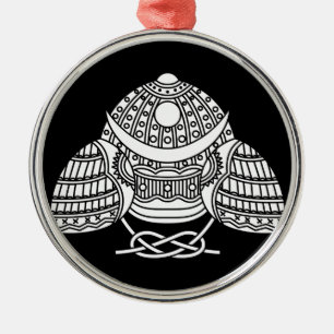 Sun moon Samurai helmet Metal Tree Decoration