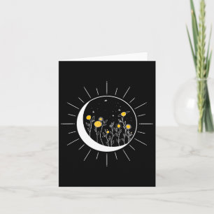 Sun Moon Solar Eclipse Flower Planets Funny Space  Card