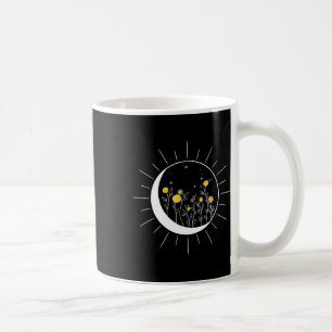 Sun Moon Solar Eclipse Flower Planets Funny Space Coffee Mug