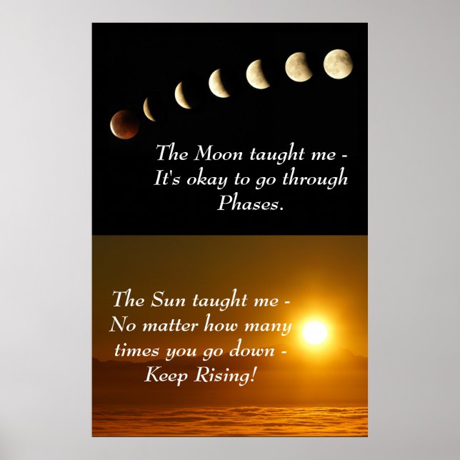 Sun Moon Spiritual Inspirational Motivation Quote Poster (Front)