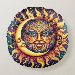 Sun, Moon & Stars Co. Round Cushion