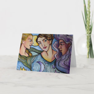 Sun Moon Stars Feminine Art Card