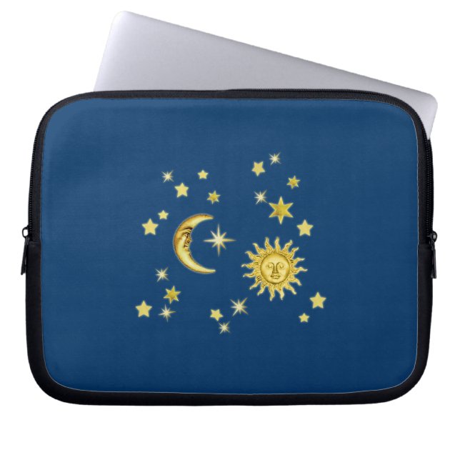 Sun, Moon & Stars Laptop Sleeve (Front)