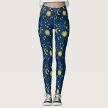 Sun, Moon & Stars Leggings<br><div class="desc">Matching tops,  shoes,  bags and many more items with this design at: 
www.zazzle.com/aura2000/sun-moon-stars?qs=sun moon stars</div>