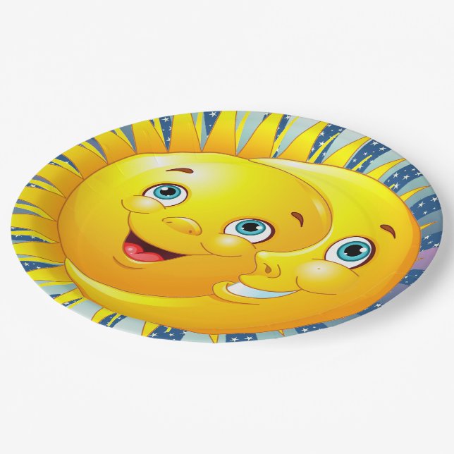 Sun Moon Stars Party Goods Paper Plate (Angled)