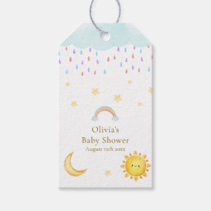 Sun Moon Stars Rainbow Raindrop Baby Shower Gift Tags