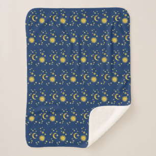 Sun, Moon & Stars Sherpa Blanket
