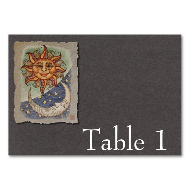 Sun Moon & Stars Table Number (Back)
