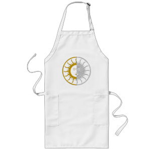 SUN & MOON Symbol - gold silver Long Apron