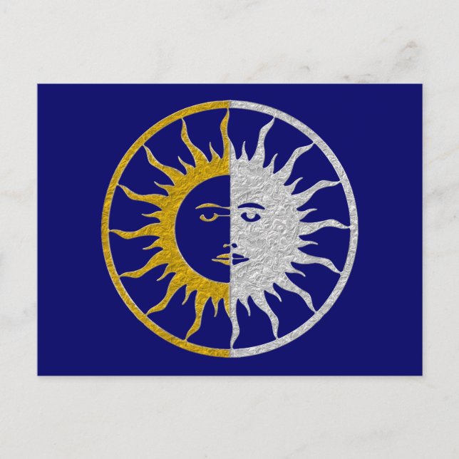 SUN & MOON Symbol - gold silver Postcard (Front)
