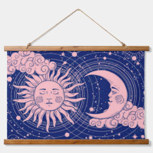 Sun & Moon Vintage Celestial Hanging Tapestry