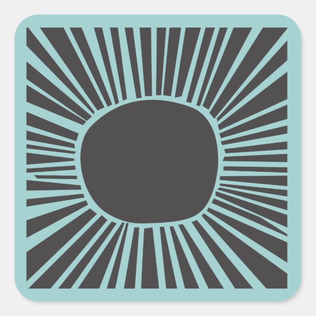 Sun Moon Water Bar Bat Mitzvah Invitation Square Sticker (Front)