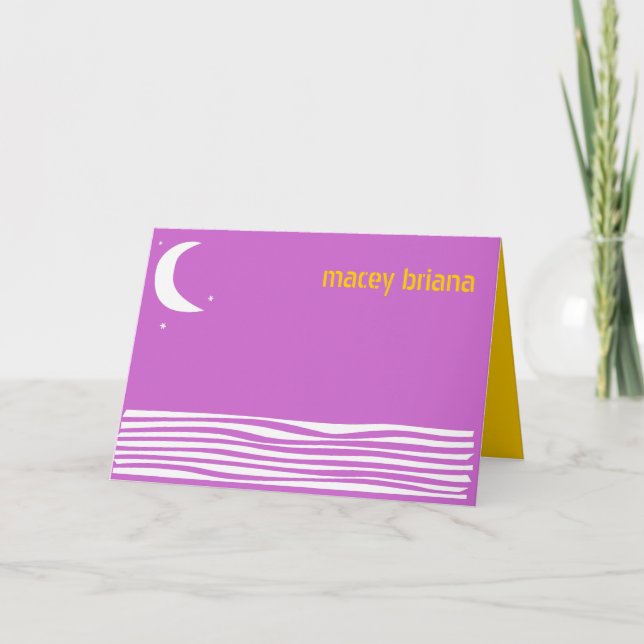 SUN MOON WATER Bar Bat Mitzvah Thank You Card (Front)