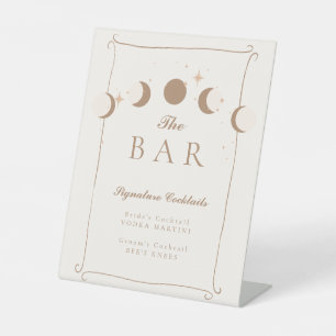 Sun & Moon Whimsical Hand Drawn Celestial Bar Sign